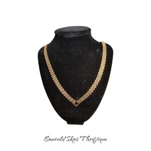 Vintage AVON 20" Gold Tone Brick‎ Chain Necklace, new